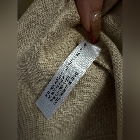 Tuckernuck May Polo Dress Sandstone Beige Ruffle Hem Cotton Pique M NWT - Picture 7 of 10